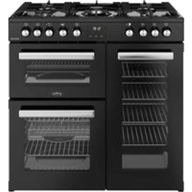 Belling CookCentre 90DF 90cm Dual Fuel Range Cooker with Gas Hob - Black - A/A Rated
