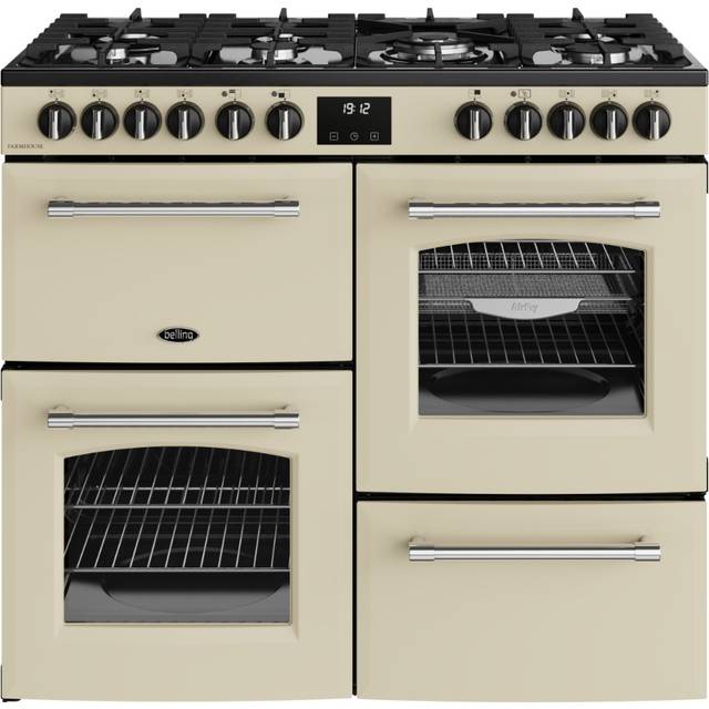 Belling 444411830 Farmhouse 100cm Dual Fuel Range Cooker - Cream