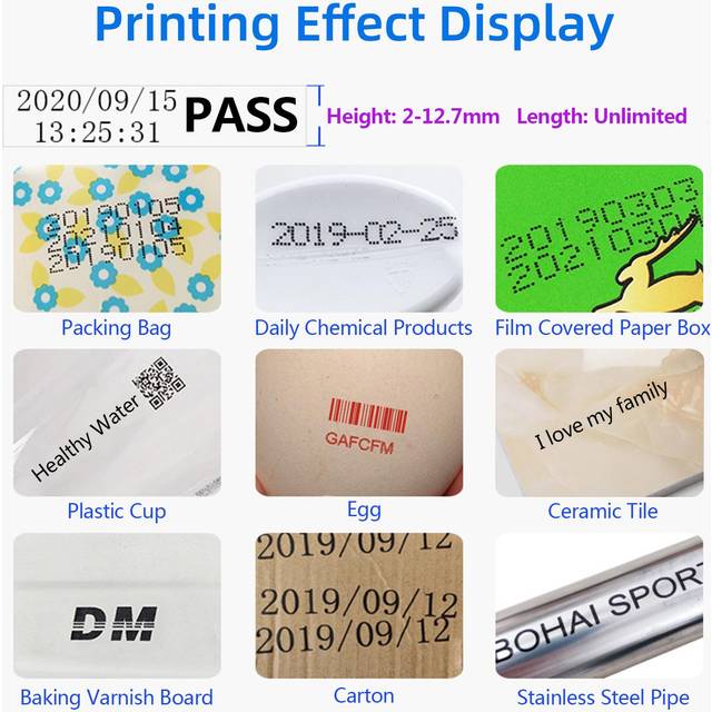 Handheld Printer Portable Inkjet Printer High Definition Inkjet Code Printer with 4.3 Inch LED AU Plug black