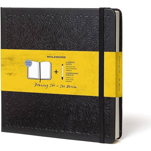 Moleskine Drawing Set Pocket Sized & Pro Click Pencil Sketchbook Black
