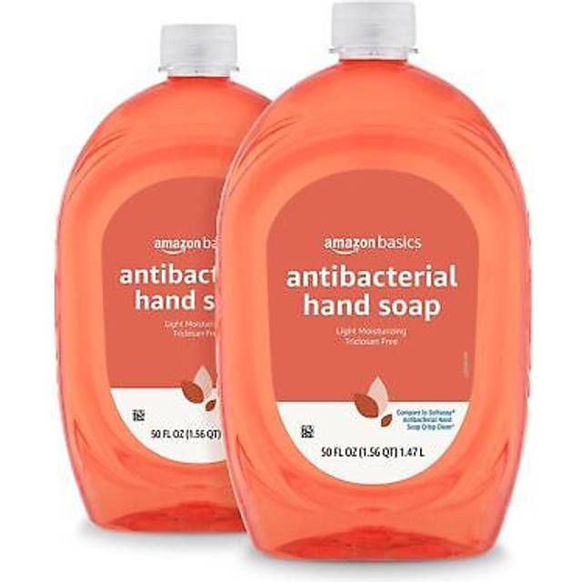 Amazon Basics Antibacterial Liquid Hand Soap Refill Light Moisturizing TriclosanFree Citrus 50 Fl Oz Pack of 2 Previously Solimo