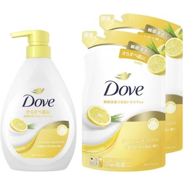 Dove Body Soap Grapefruit Lemongrass Body Refill 470g 330g x 2 pieces & (Body Wash) + +