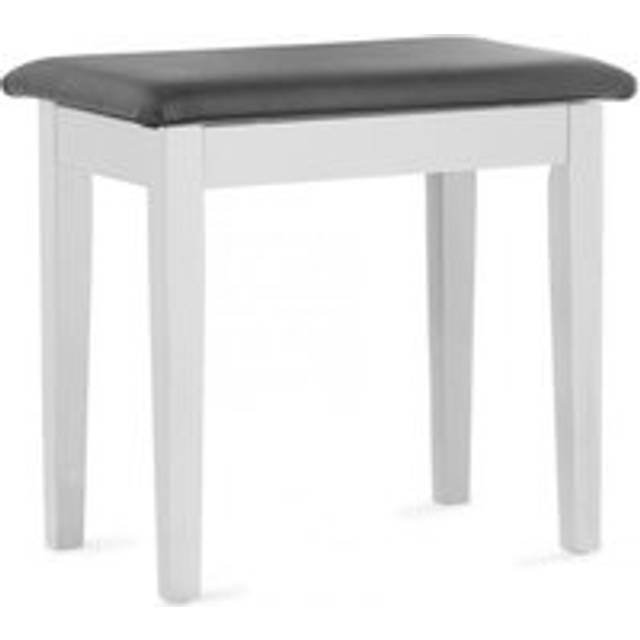 Stagg Piano Bench with Storage Black Vinyl Matte White