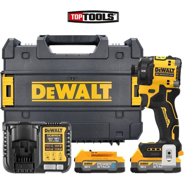 Dewalt DCF870E2T 18V XR Brushless Hyrdralic Impact Driver, 2x 1.7Ah Powerstack Batteries, Charger & TSTAK Case