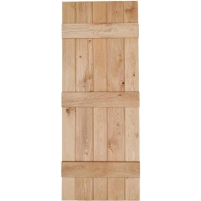 Internal Bead & Butt Rustic Ledged Solid Oak Door 2ft6 x 6ft6 - Wood
