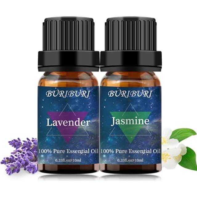 Lavender Oil and Jasmine Essential Oil  100% Pure  Undiluted  Natural  Organic Aromatherapy Essential Oils Gift Set  10MLx2