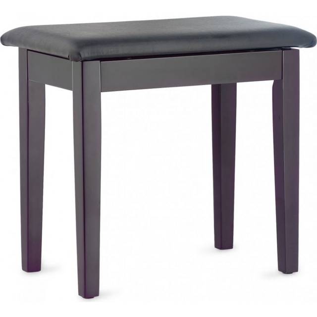 Stagg Piano Bench with Storage Black Vinyl Matte Rosewood