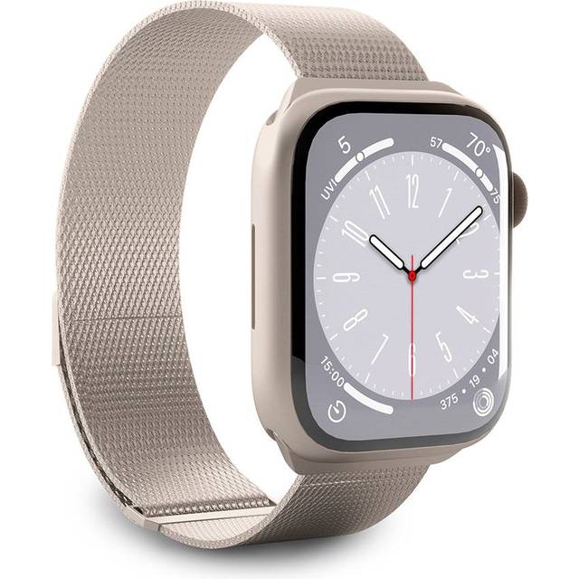 Apple Watch (38/40/SE/41/42mm) Puro MILANESE Rostfritt Stål Rem - Champagne