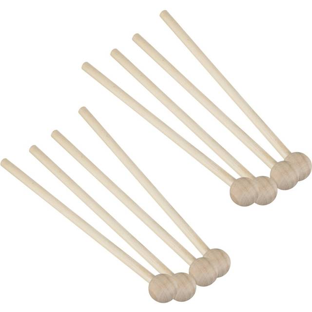 4 Pair Wood Mallets Percussion Sticks for Energy Chime, Xylophone, Wood Block, Glockenspiel and