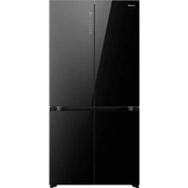 Hisense RQ768N4GBE Total No Frost American Fridge Freezer - Black Glass