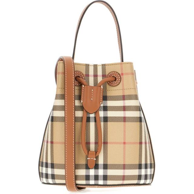 Check Mini Bucket Bag