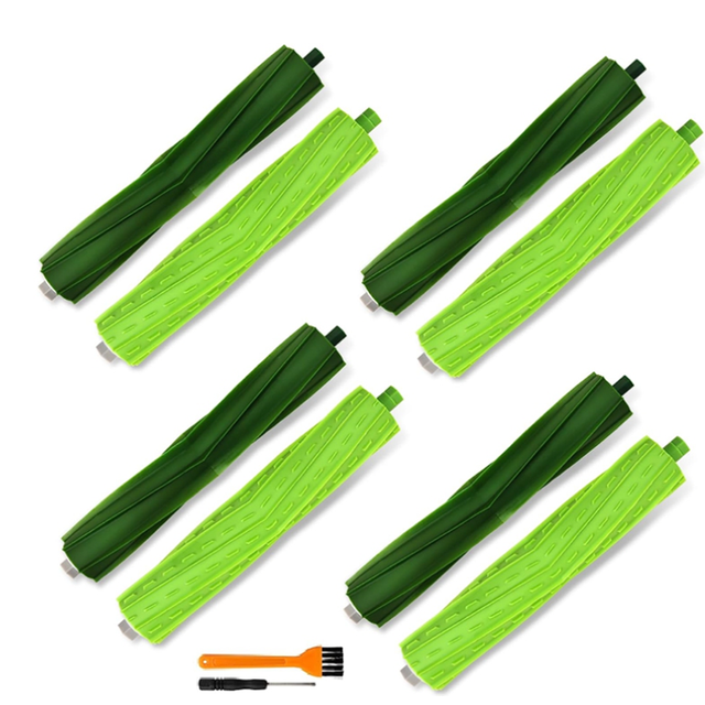 4Set Replacement for IRobot Roomba I7 I7+ I3 I3+I4 I6 I6+I8 I8+/Plus E5 E6 E7 I, E & J Series Vac Rubber Roller Brushes
