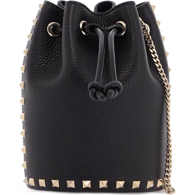 Valentino Garavani, Bucket Bags, female, Black, ONE SIZE, Black Drawstring Bucket Bag