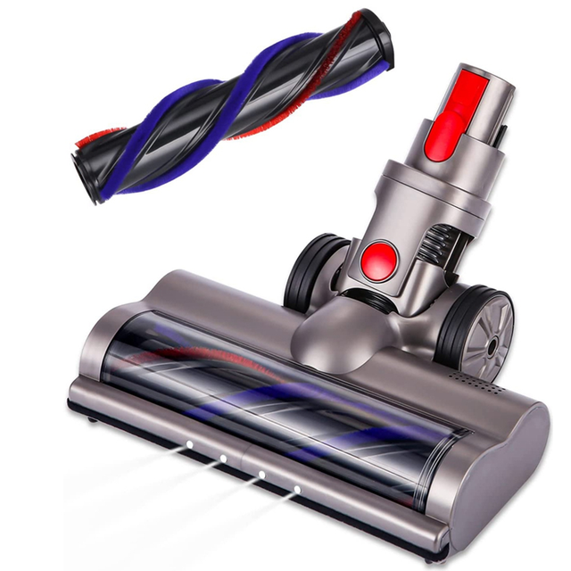 Turbo Electric Motorized Brush for Dyson V7 V8 V10 V11 V15 Brush Cleaner Head with Led Light for Carpet Tile Hard Floor