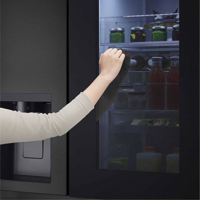 LG InstaView GSXE91BSAD Freestanding 60/40 Non-Plumbed American Fridge Freezer, Silver