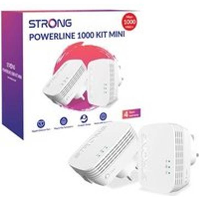 Strong powerl1000duominiuk 1000mbps mini powerline gaming tv adapter starter kit