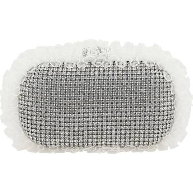 Women's Self-Portrait X Christopher Kane - Clutch With Rhinestones in Silver | SS25CK302 Color SILVER (One Size)