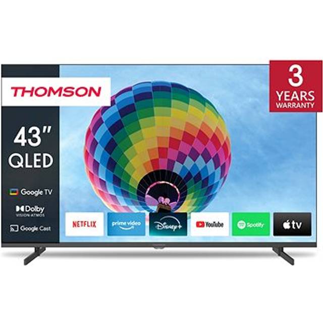 TV-apparat 43" (4k/smart, qled, 3840x2160, trådlöst LAN, bluetooth, google TV, svart, 43qg4s14), Thomson