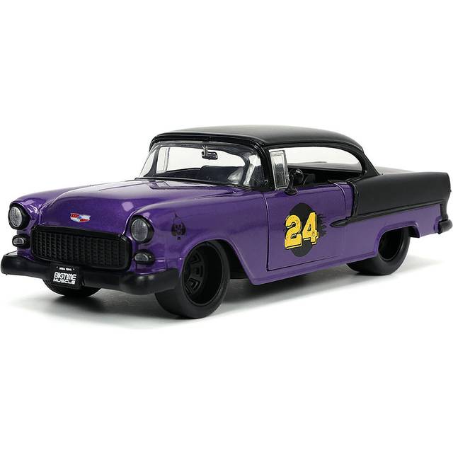 1955 Chevrolet Bel Air 24 Purple Metallic and Matt Black "Bigtime Muscle" Series 1/24 Diecast Model Car by Jada