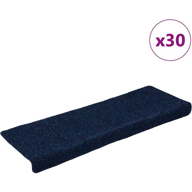 vidaXL Stair Mats Self-adhesive 30 pcs Navy 65x21x4 cm - Blue