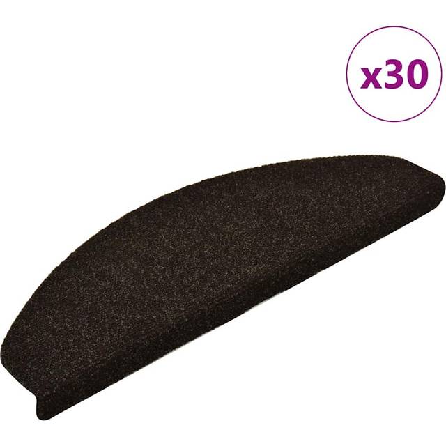 vidaXL Stair Mats Self-adhesive 30 pcs Dark Brown 65x21x4 cm