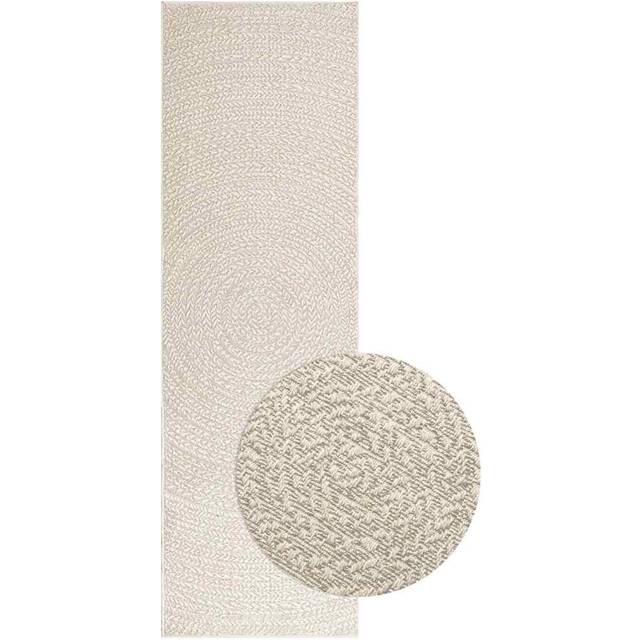 Matta ZIZUR gräddvit 80x250 cm jutelook inomhus och utomhus