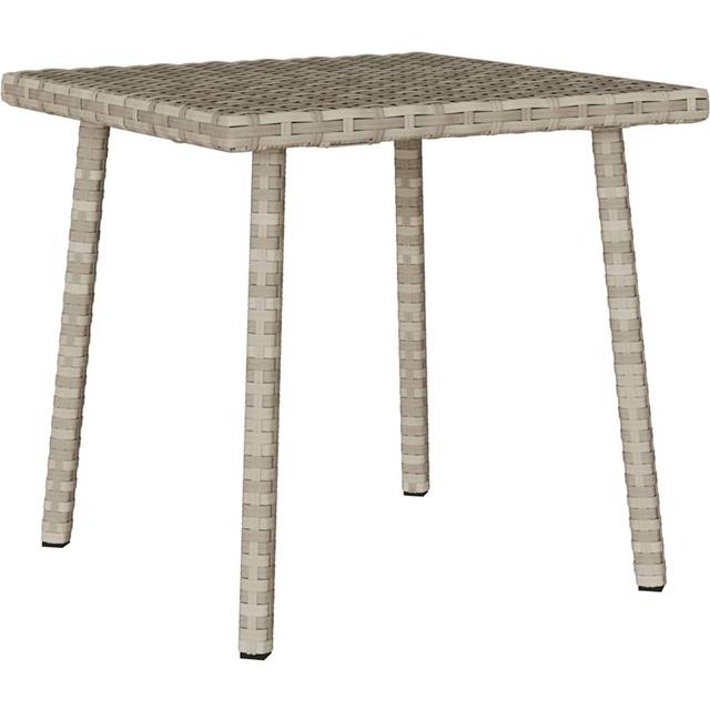 vidaXL Soffbord för trädgården rektangulärt ljusgrå 40x40x37 cm