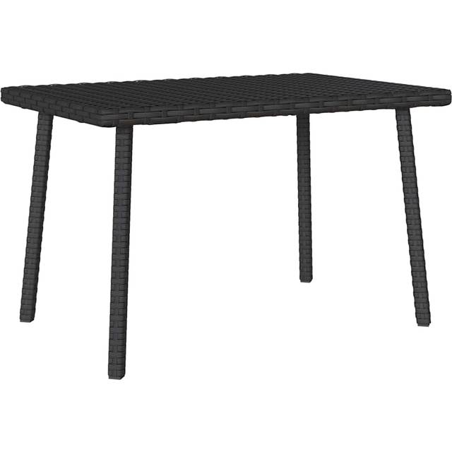 Soffbord för trädgården rektangulärt svart 60x40x37 cm