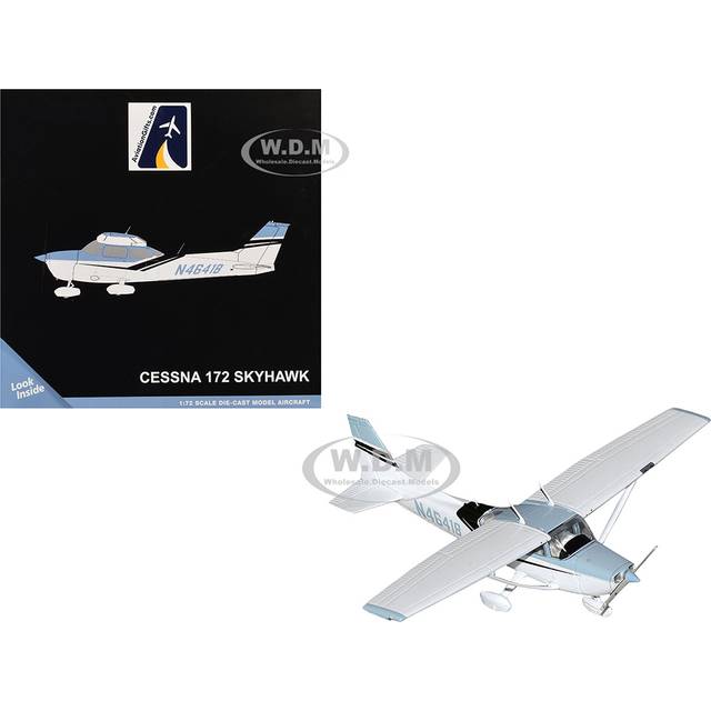 Cessna 172 Skyhawk Aircraft &#34;N46418&#34; Light Blue and White &#34;Gemini General Aviation&#34; Series 1/72 Diecast Model Airplane by GeminiJets