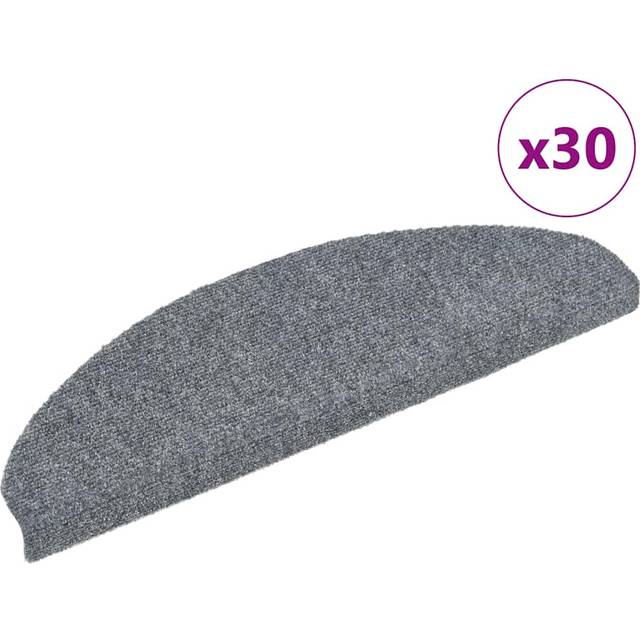 vidaXL Stair Mats Self-adhesive 30 pcs Light Grey 65x21x4 cm