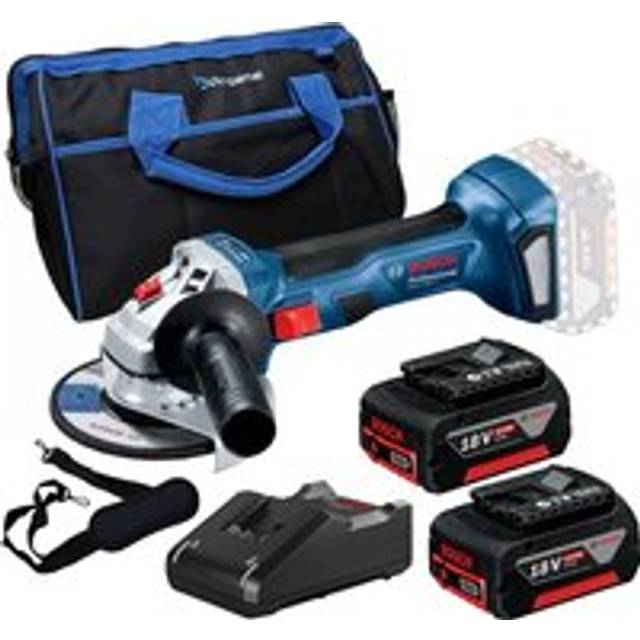 Gws 18V-7 18v 125mm Brushless Angle Grinder 2x 5.0ah Batteries + 16'' Bag - Bosch