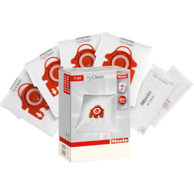 Miele Original FJM AirClean 3D Efficiency Vacuum Cleaner Bags for Miele Complete C1  Compact C1/C2  and S4/S6 Vacuum Cleaners  Pack of 4 Dust Bags and