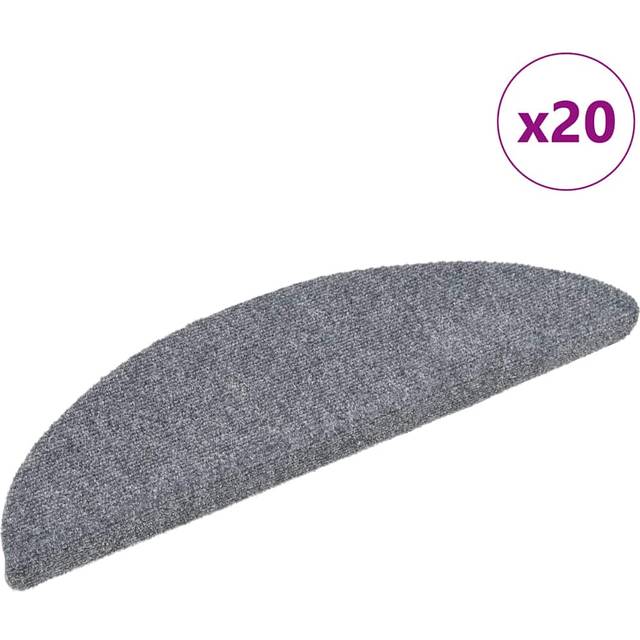 vidaXL Stair Mats Self-adhesive 20 pcs Light Grey 56x17x3 cm