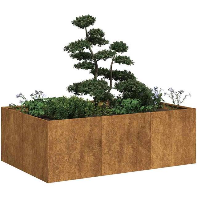 vidaXL Planter Rusty 120x80x40 cm Weathering Steel - Brown