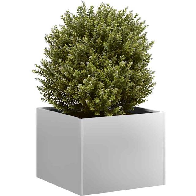 vidaXL Planter 40x40x30 cm Galvanised Steel - Silver