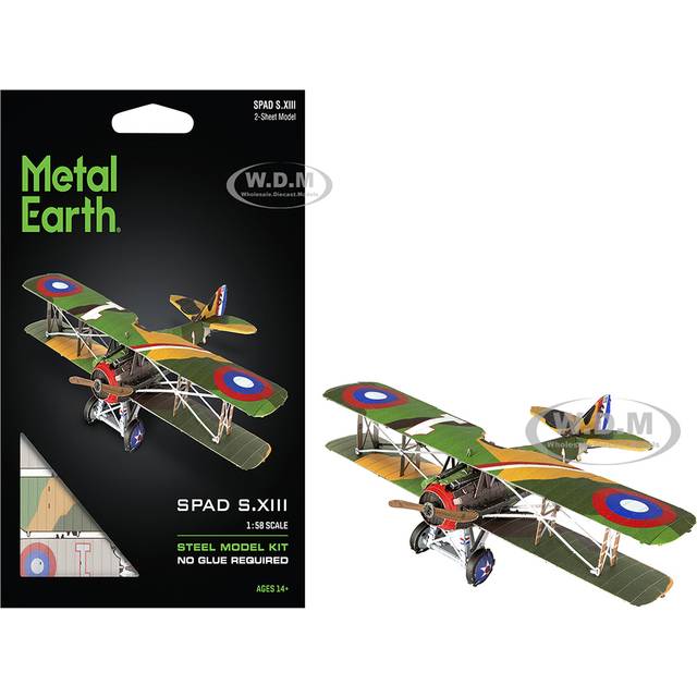 Model Kit SPAD S.XIII Fighter Aircraft "World War I" French Air Force (Moderate Difficulty) Steel Model by Metal Earth
