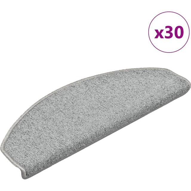vidaXL Stair Mats 30 pcs Light Grey 65x24x4 cm