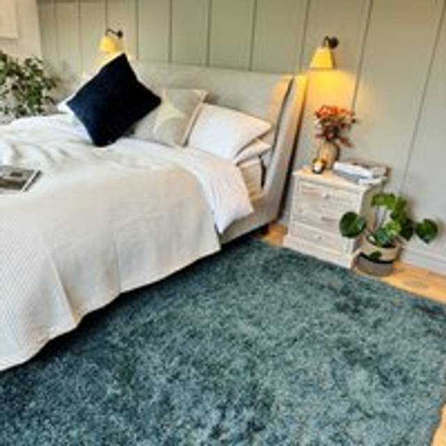 Super Soft Luxury Blue Shaggy Rug - Aspen -