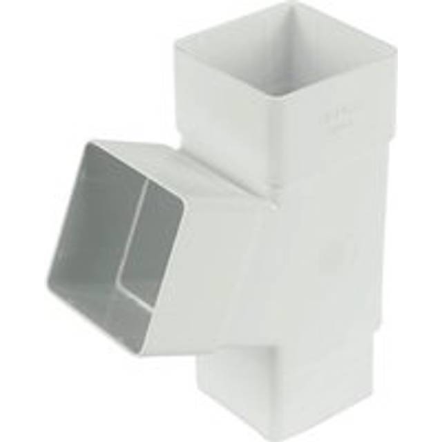 FloPlast 65mm White Square Line Downpipe Branch - 67.5°