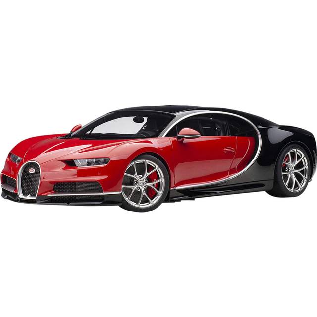 Bugatti Chiron Italian Red and Nocturne Black 1/12 Model Car by Autoart