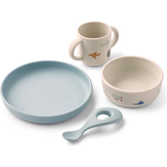 Liewood Vivi Printed Tableware Set Aviator Ecru