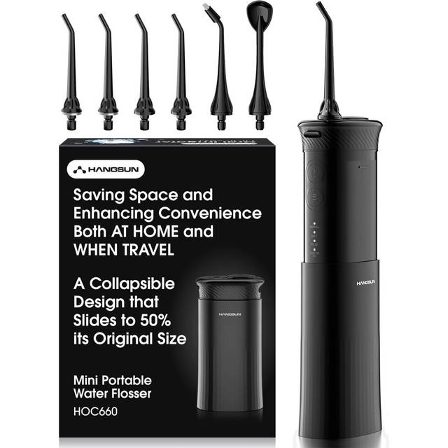 Water Flosser Cordless Travel Teeth Cleaner Portable Mini Dental Flossers, Electric Oral Irrigator with 6 Jet Tips, Home & Travel