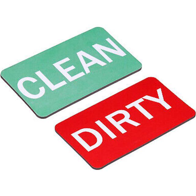 Dishwasher magnet clean dirty sign rectangle red-green version