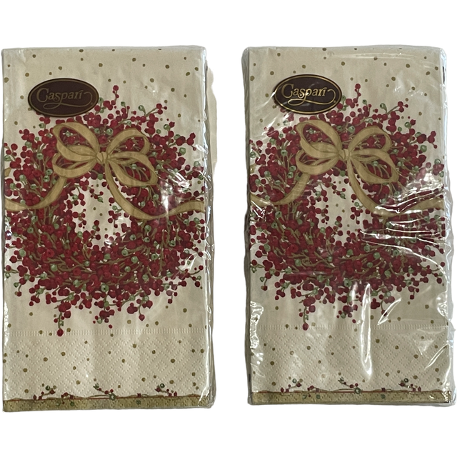 Caspari Entertaining Pepper Berry Guest Towels, Red, 15-Pack
