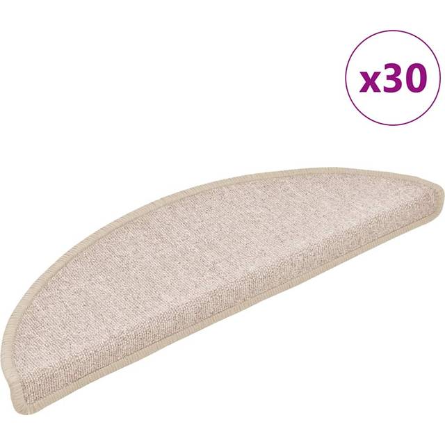 vidaXL Stair Mats 30 pcs 56x17x3 cm Taupe Half Round