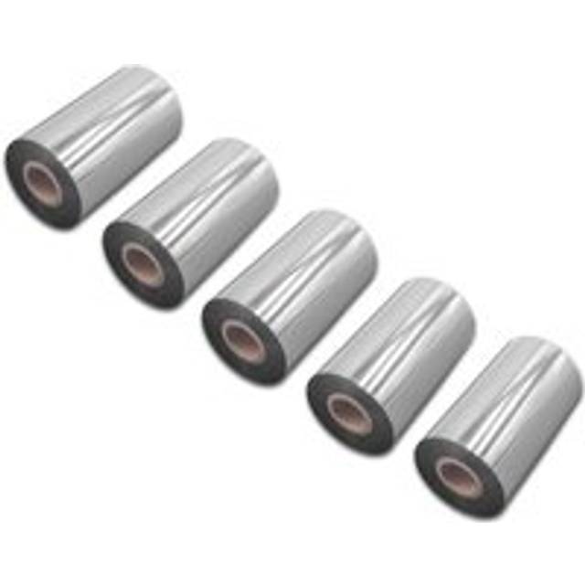vhbw 5x Thermal Ribbon compatible with Citizen CL-S700, CL-S703, CL-S700R Label Printer, 110 mm x 300 m, Wax Resin, Black