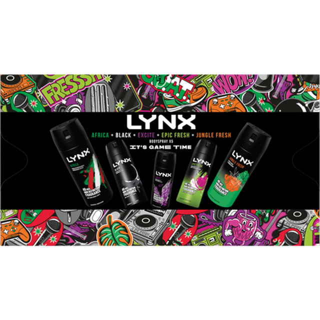 It's Game Time Bodyspray Fragrance Edition Gift Set 5x deodorant body spray gifts for him 5 piece