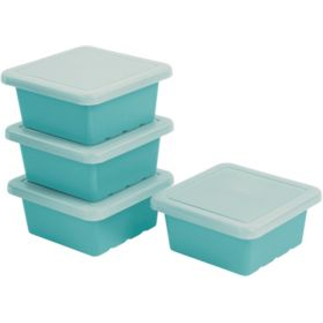 ECR4Kids Square Bin with Lid  Storage Containers  Seafoam  4-Pack