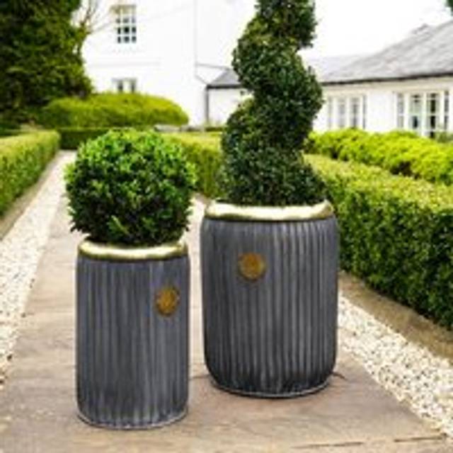Kew Antique Lead Richmond Tall Plant Pot - Grey