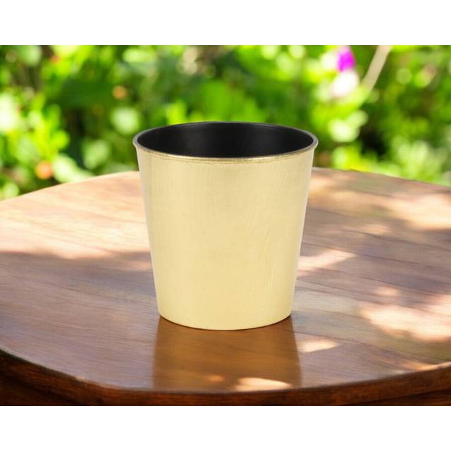 5 Gold Recycled Plastic Indoor Outdoor Round Pot Planter